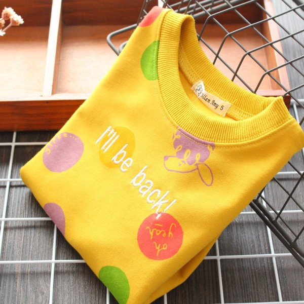 Mūsdienīga bērnu punktveida blūze ar ovālu kakla izgriezumu un izšuvumu