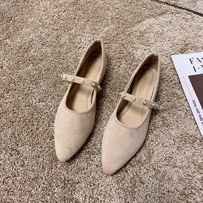 Laisvalaikio moteriški batai su perlais iš eko zomšos - smailaus modelio