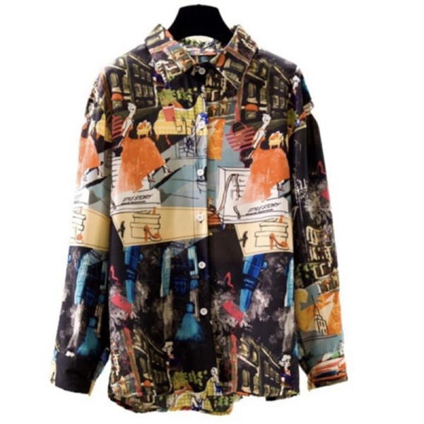 Jauns krāsaina sieviešu krekla modelis ar klasisku apkakli un garām piedurknēm