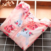 Kasdieninė vaikiška striukė mergaitėms su raštu ir gobtuvu