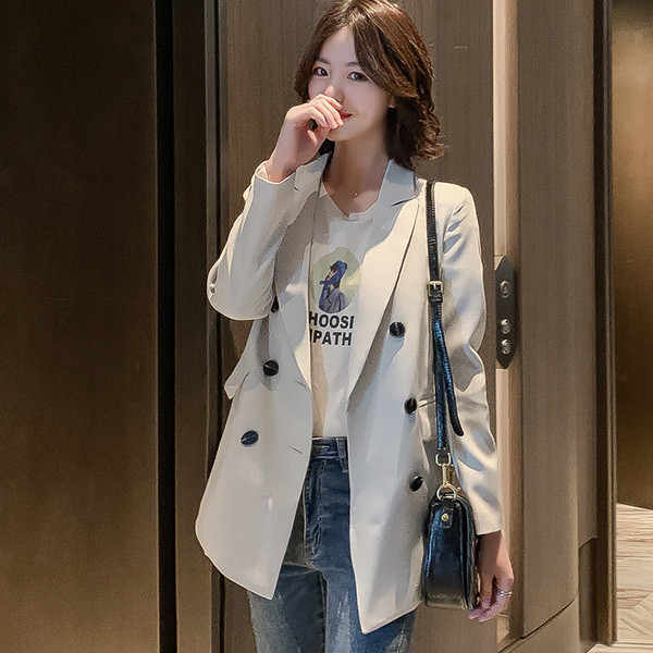 Jachetă elegantă de damă, cu decolteu în V și mâneci lungi