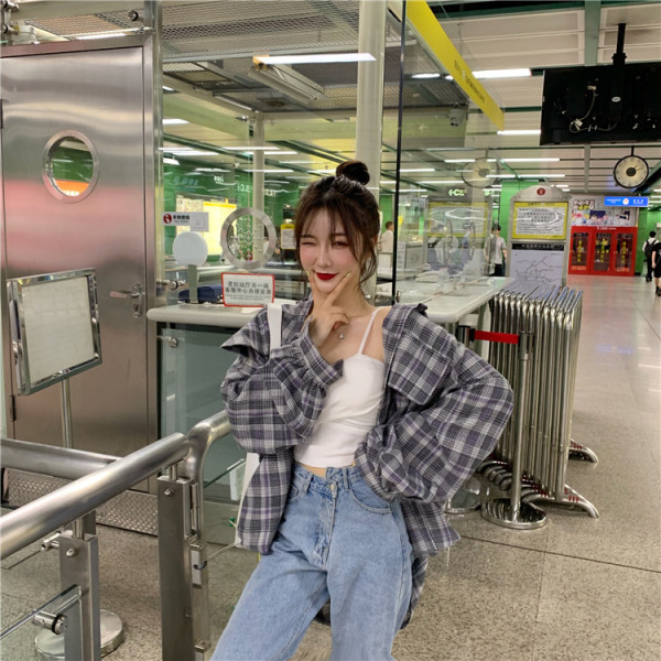 Széles női kockás ing