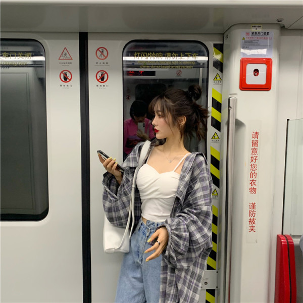 Széles női kockás ing