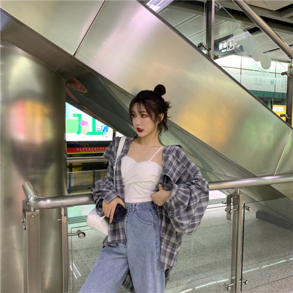 Széles női kockás ing