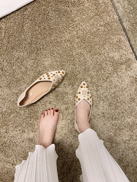 Pantofi casual de dama cu talpa plate si elemente metalice