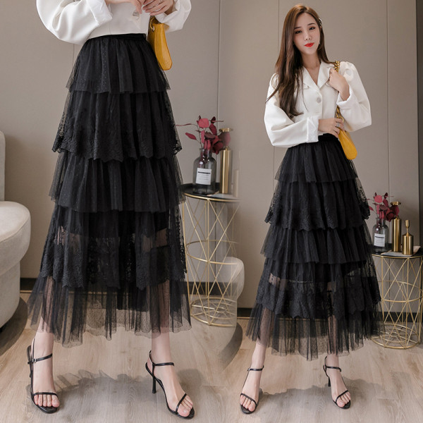 Naiste moodne pikk pitsist väljalõikemustriga pitseel