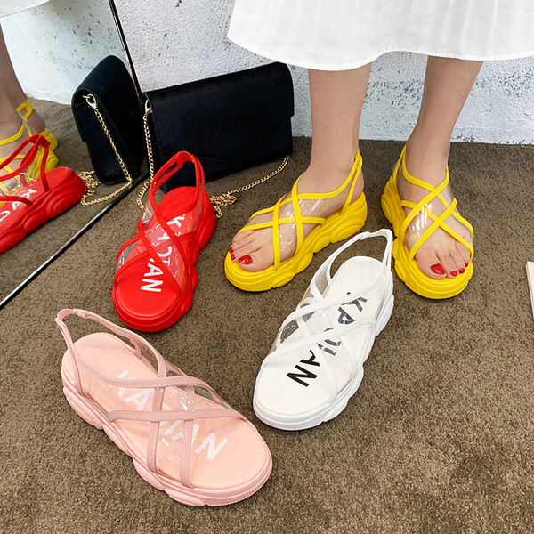 Sandale casual dama cu talpa colorata