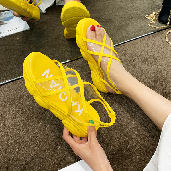 Sandale casual dama cu talpa colorata