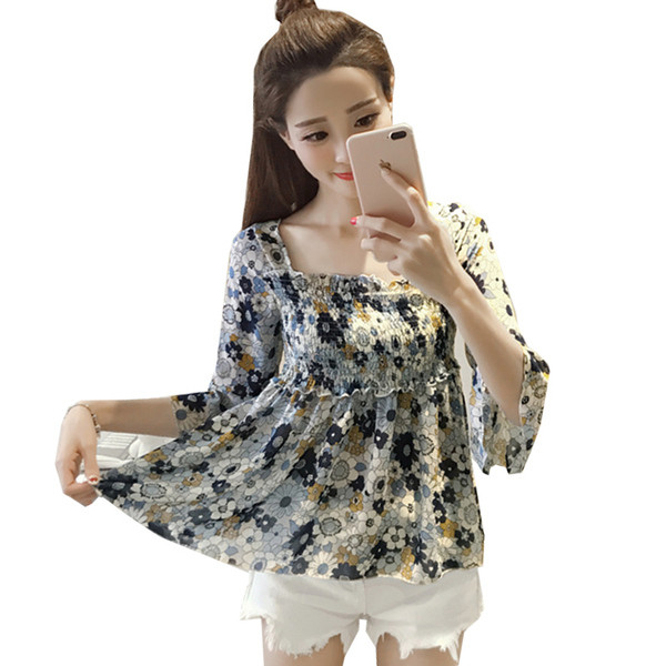 Bluză de damă modernă cu model larg drept floral