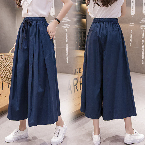 Дамска ежедневна дълга пола с висока талия широк модел