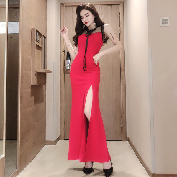 Rochie lunga de dama cu cravata si cravate