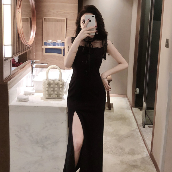 Rochie lunga de dama cu cravata si cravate