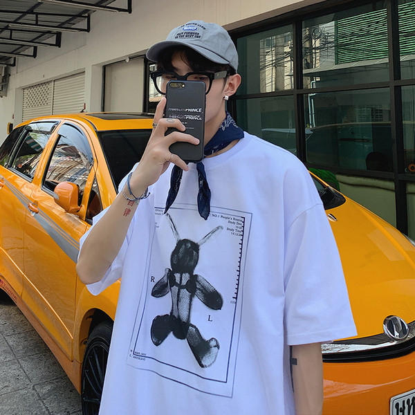 Tricou casual barbatesc cu imprimeu - model larg