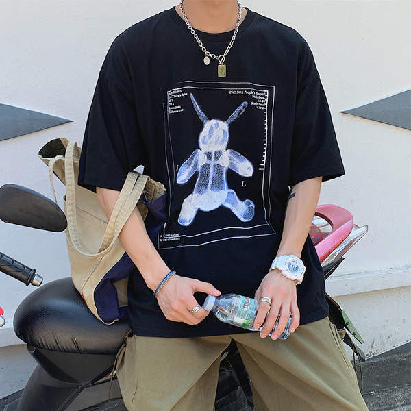 Tricou casual barbatesc cu imprimeu - model larg