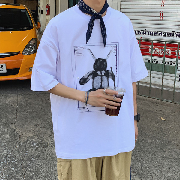 Tricou casual barbatesc cu imprimeu - model larg