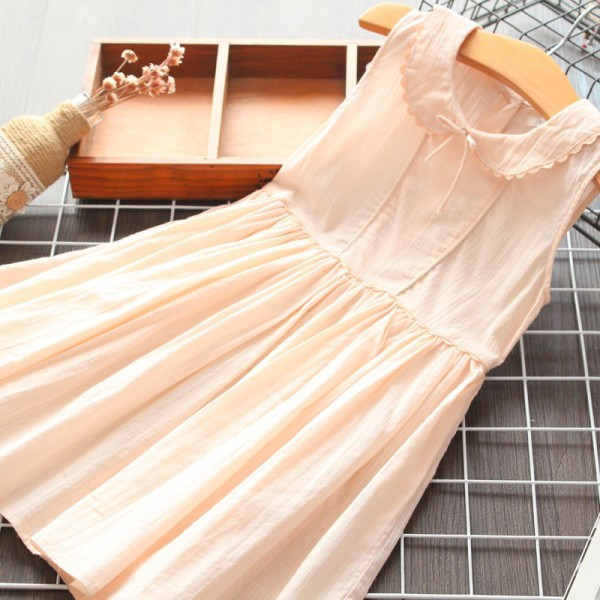 Rochie moderna pentru copii cu panglica si decolteu oval - model croiat