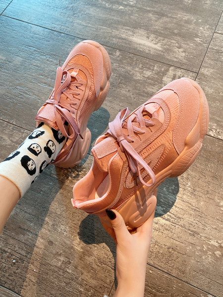 Modern női tornacipő rózsaszín fűzővel