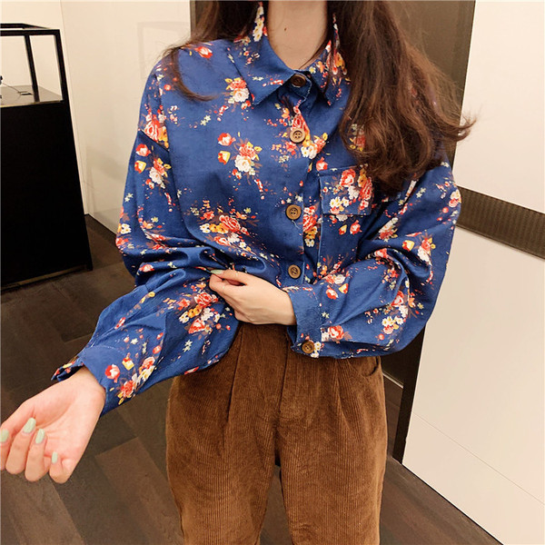 Camasa de dama model clasic cu model floral