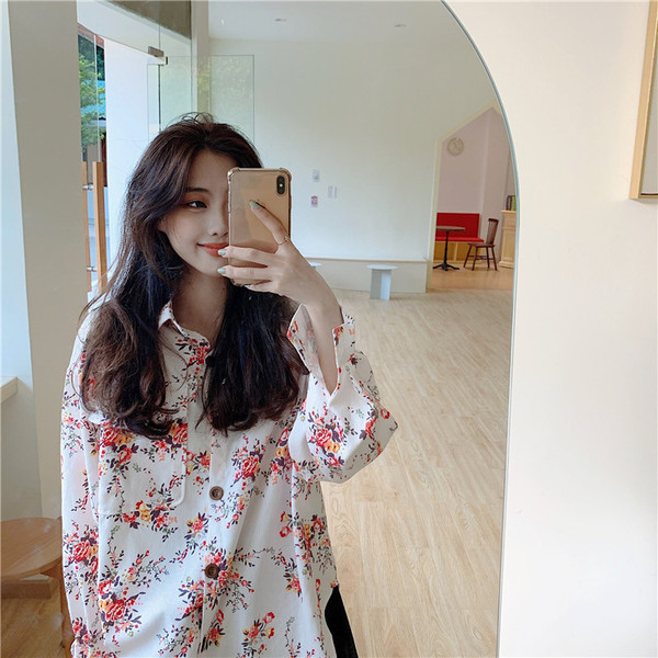 Camasa de dama model clasic cu model floral