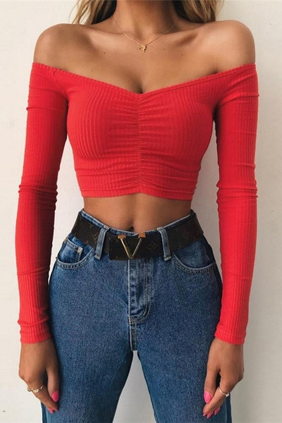 Moderna īsa sieviešu blūze ar garām piedurknēm