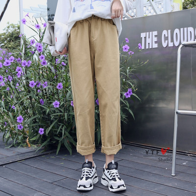 Ikdienas sieviešu bikses ar augstu vidukli - taisns modelis