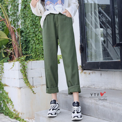 Ikdienas sieviešu bikses ar augstu vidukli - taisns modelis