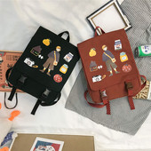 Rucsac casual textil de dama cu aplicatii colorate