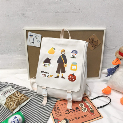 Rucsac casual textil de dama cu aplicatii colorate