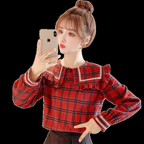 Női alkalmi kockás ing hosszú ujjal