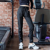 Moteriškos sportinės kelnės aukštu ir elastingu juosmeniu