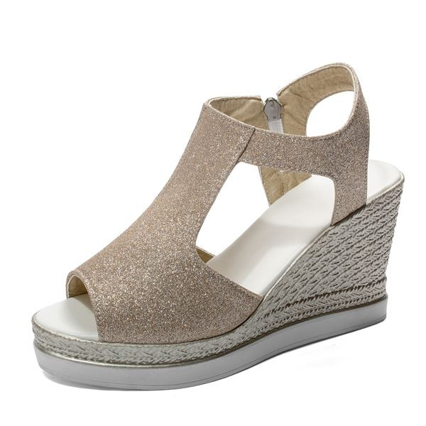 Sandale moderne de vară cu platformă și efect strălucitor