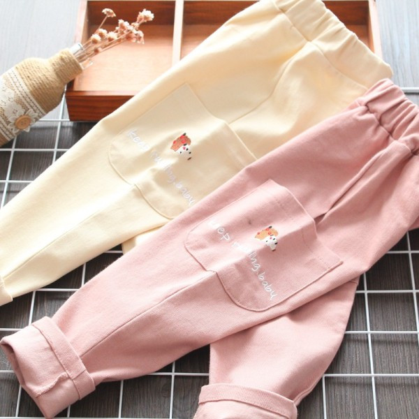 Model nou de pantaloni casual copii pentru fete cu buzunare