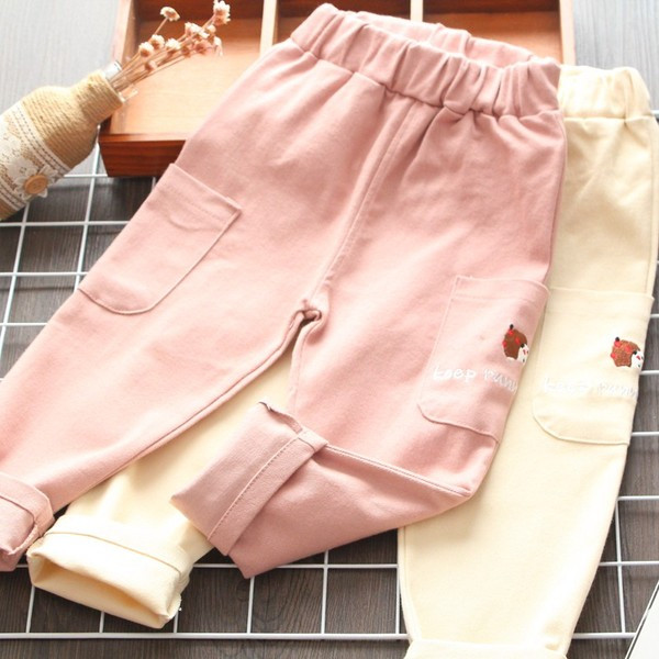 Model nou de pantaloni casual copii pentru fete cu buzunare