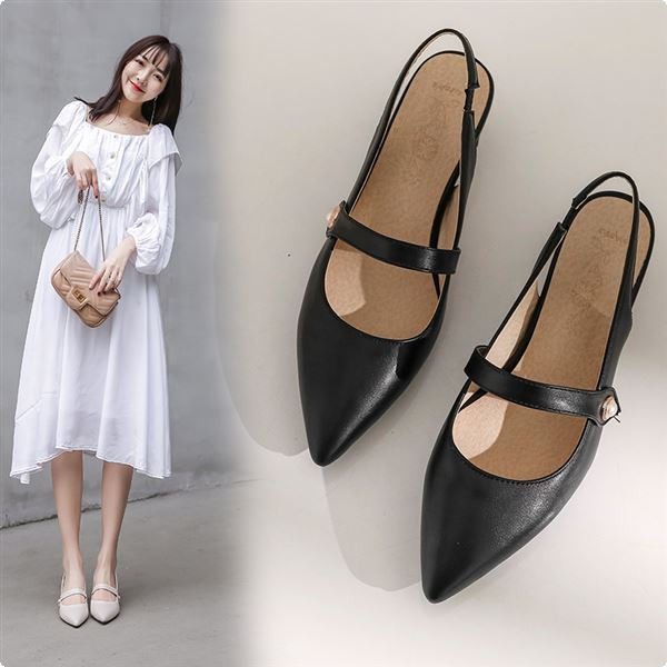 Sandale casual de dama cu decor de perle