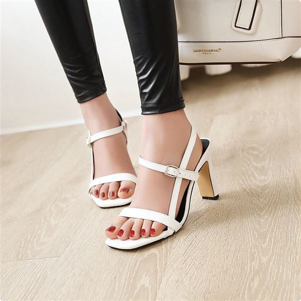 Sandale de dama moderne cu piele ecologica si bretele pentru toc