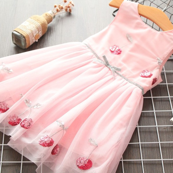 Eleganta bērnu kleita meitenēm ar tilla un fliteriem