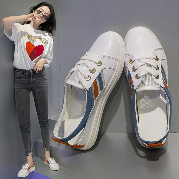 Tenisi casual dama din piele cu talpa plate