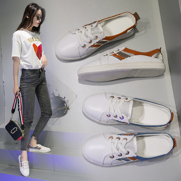 Tenisi casual dama din piele cu talpa plate