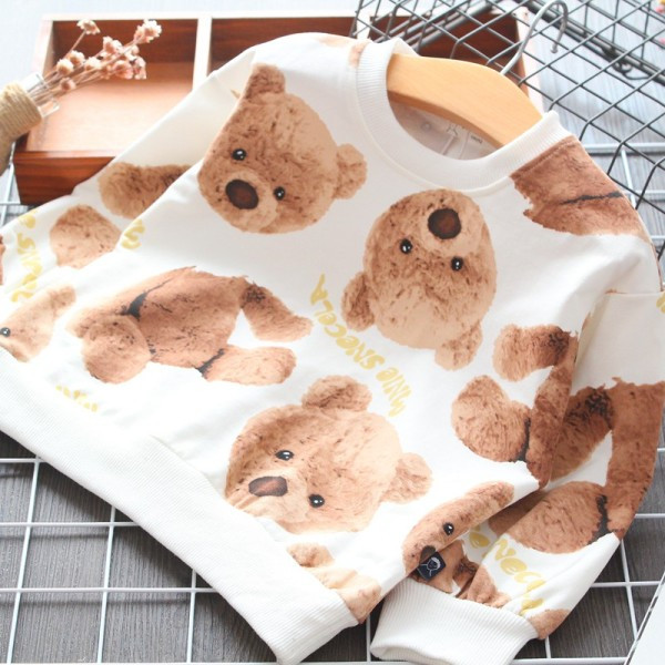 Vaikiška palaidinė su ovalia iškirpte ir raštu mergaitėms