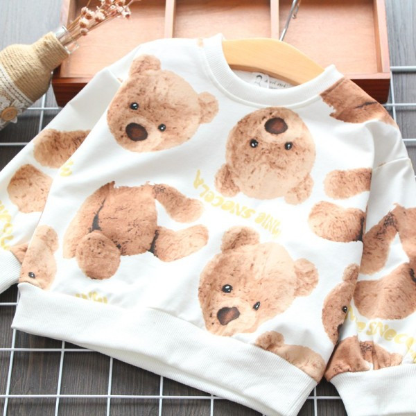 Vaikiška palaidinė su ovalia iškirpte ir raštu mergaitėms