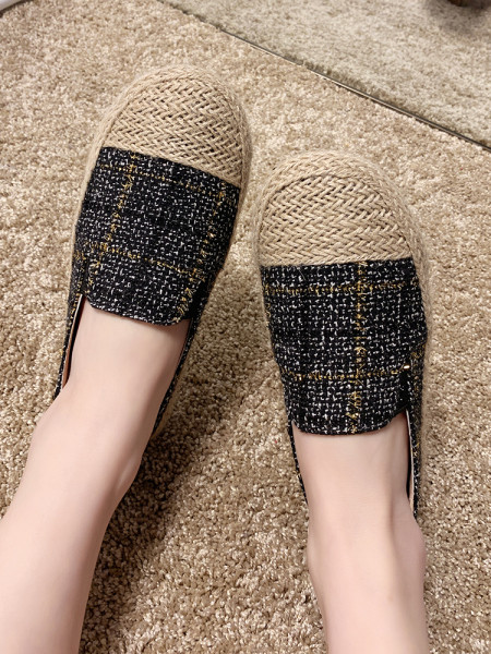 Kasdieninės moteriškos languotos espadrilės lygiais padais