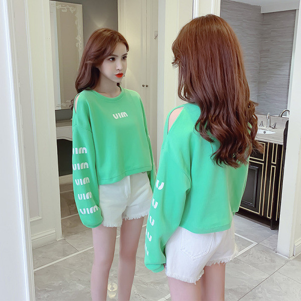 Bluză casual de damă cu decolteu rotund și inscripții