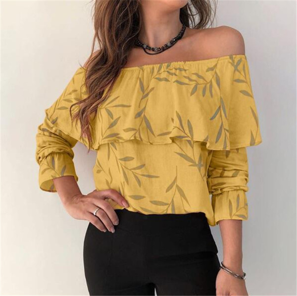 Naiste vabaaja pikkade varrukate ja paljaste õlgadega pluus