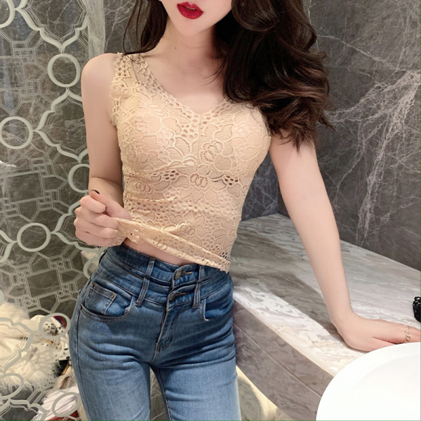 Maieu de damă din dantelă, cu decolteu în V și căptușeală