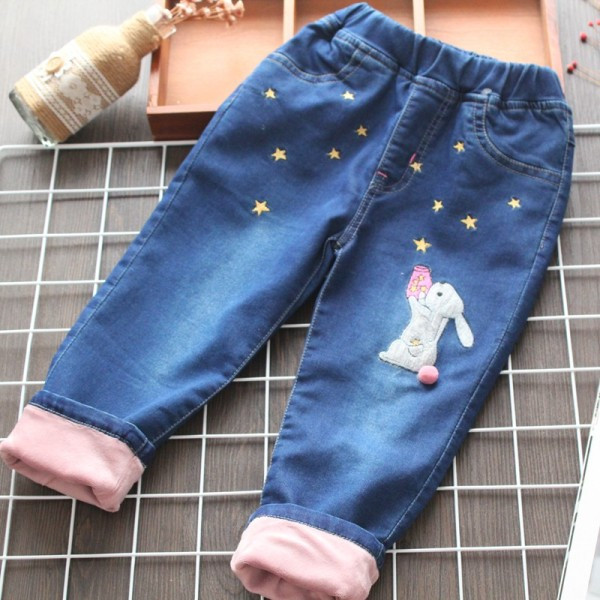 Model nou de blugi copii cu broderie pentru fete in albastru