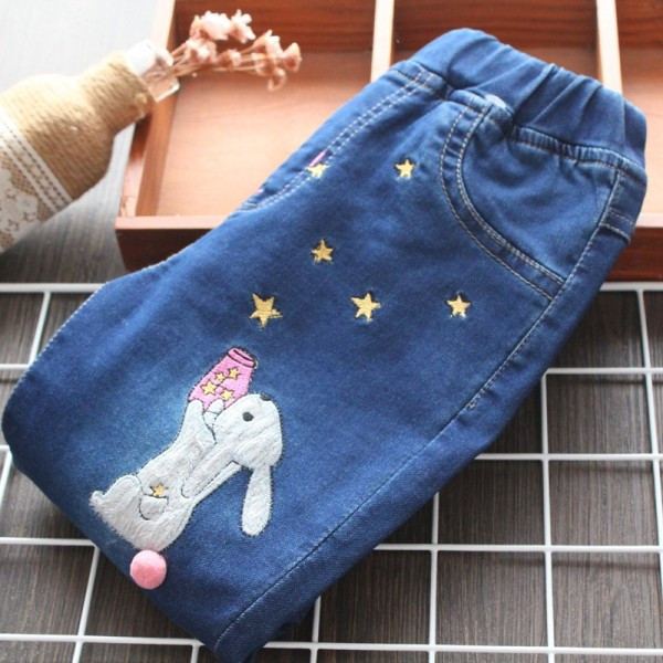 Model nou de blugi copii cu broderie pentru fete in albastru