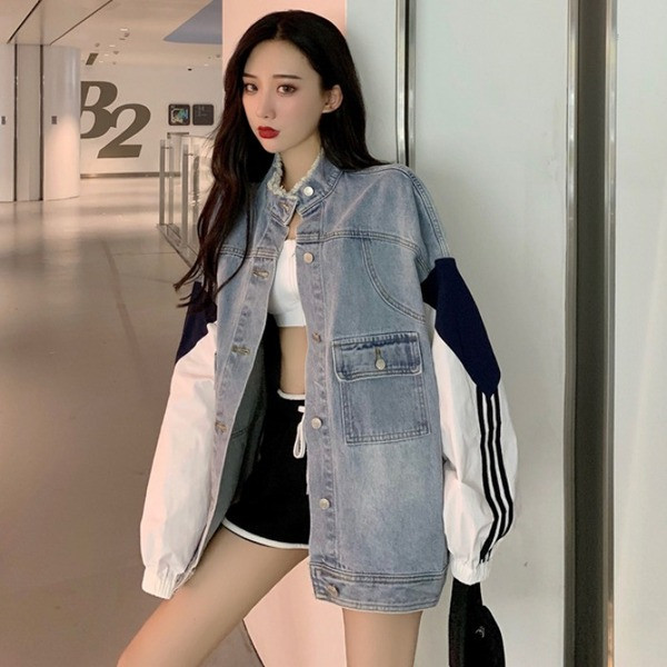 Proljetna ženska traper jakna - široki model