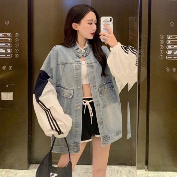 Proljetna ženska traper jakna - široki model