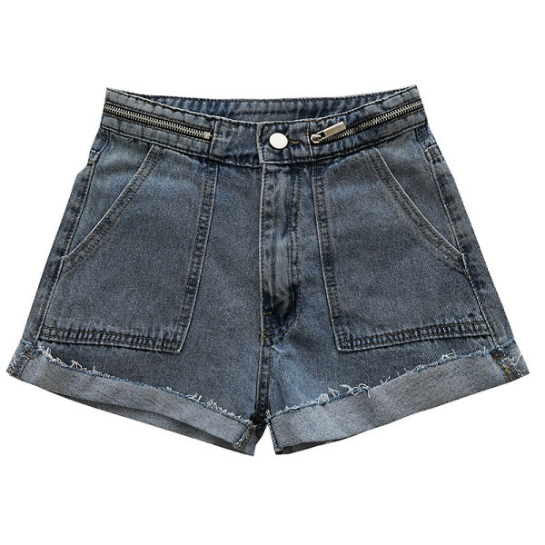 Modern farmer rövidnadrág nagy zsebekkel és dekoratív cipzárral