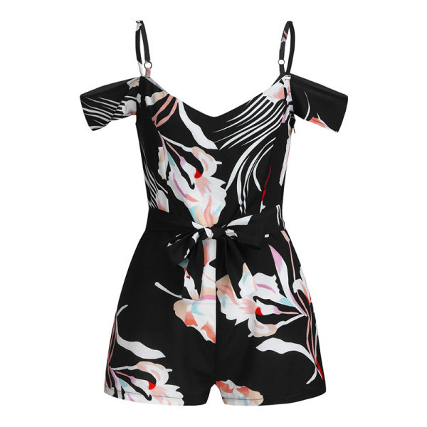 Õhukeste rihmade ja lillemustriga vabaaja naiste kombinesoon